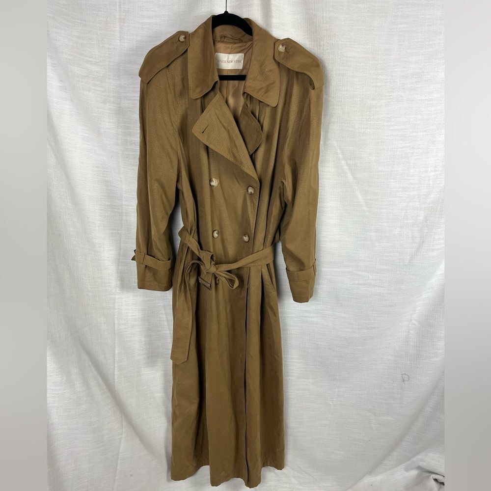 Vintage 90s Jones New York Trench Coat Lightweight Tan Women’s M